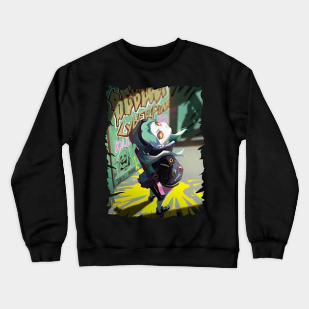 GUN REBECCA FRIEND ANIME MERCHANDISE Crewneck Sweatshirt by julii.draws